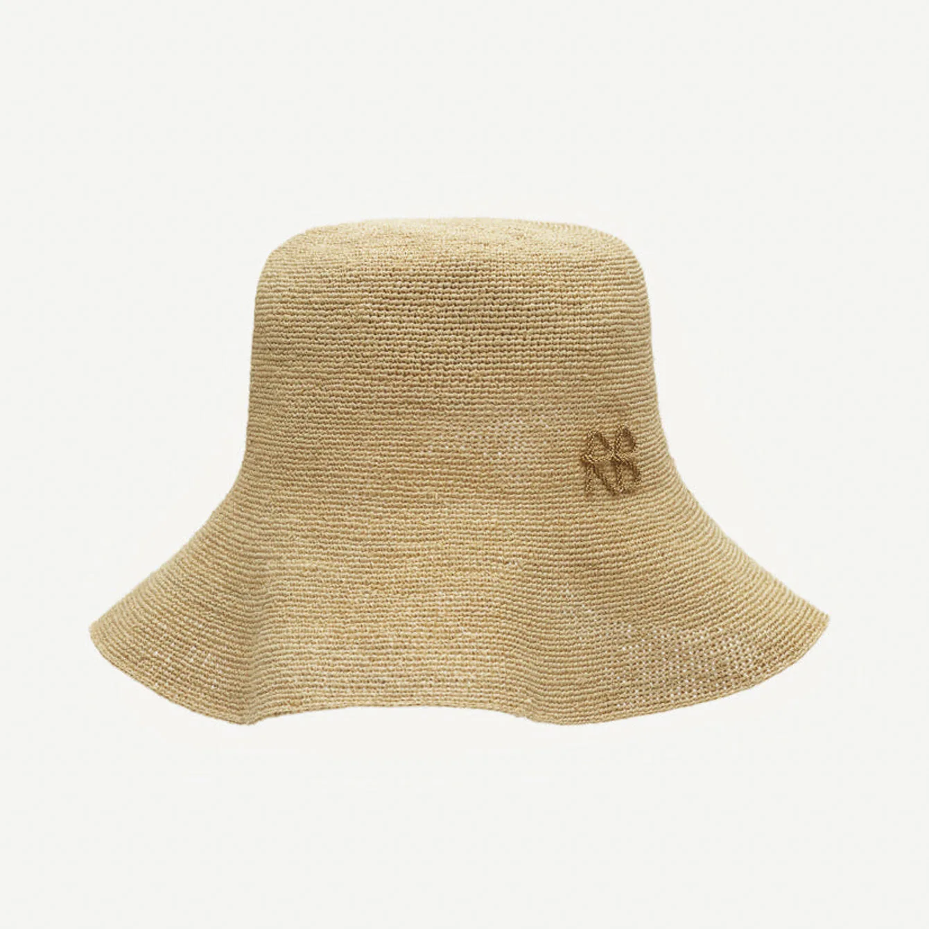 Super Fine Rafia RB Logo Moldable Fisherman Hat, High-End Raffi Grass RB Straw Hat
