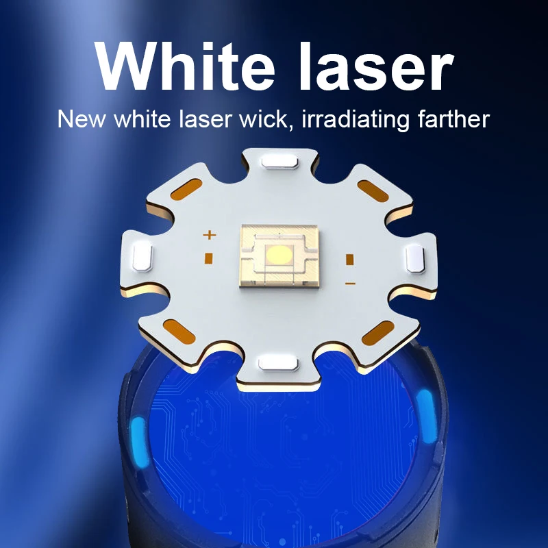 Newest White Laser Super Powerful Flashlight 6800LM Rechargeable Torch Light XHP90.2 High Power LED Flashlight Tactical Lantern