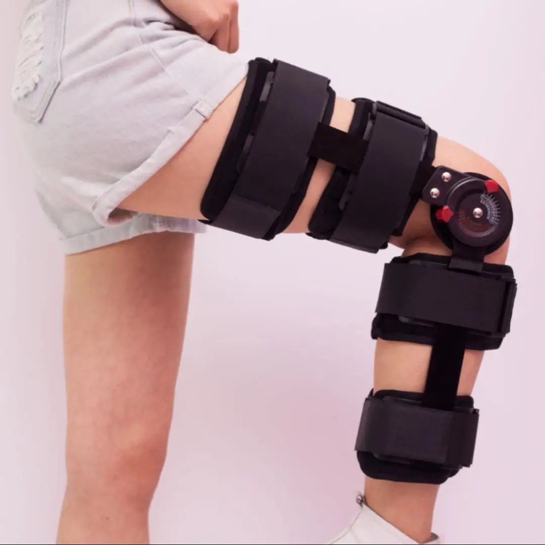 Hinged Knee Brace Immobilizer Orthosis Stabilizer for ACL MCL PCL Injury, Medical Orthopedic Support Stabilizer After Surgery