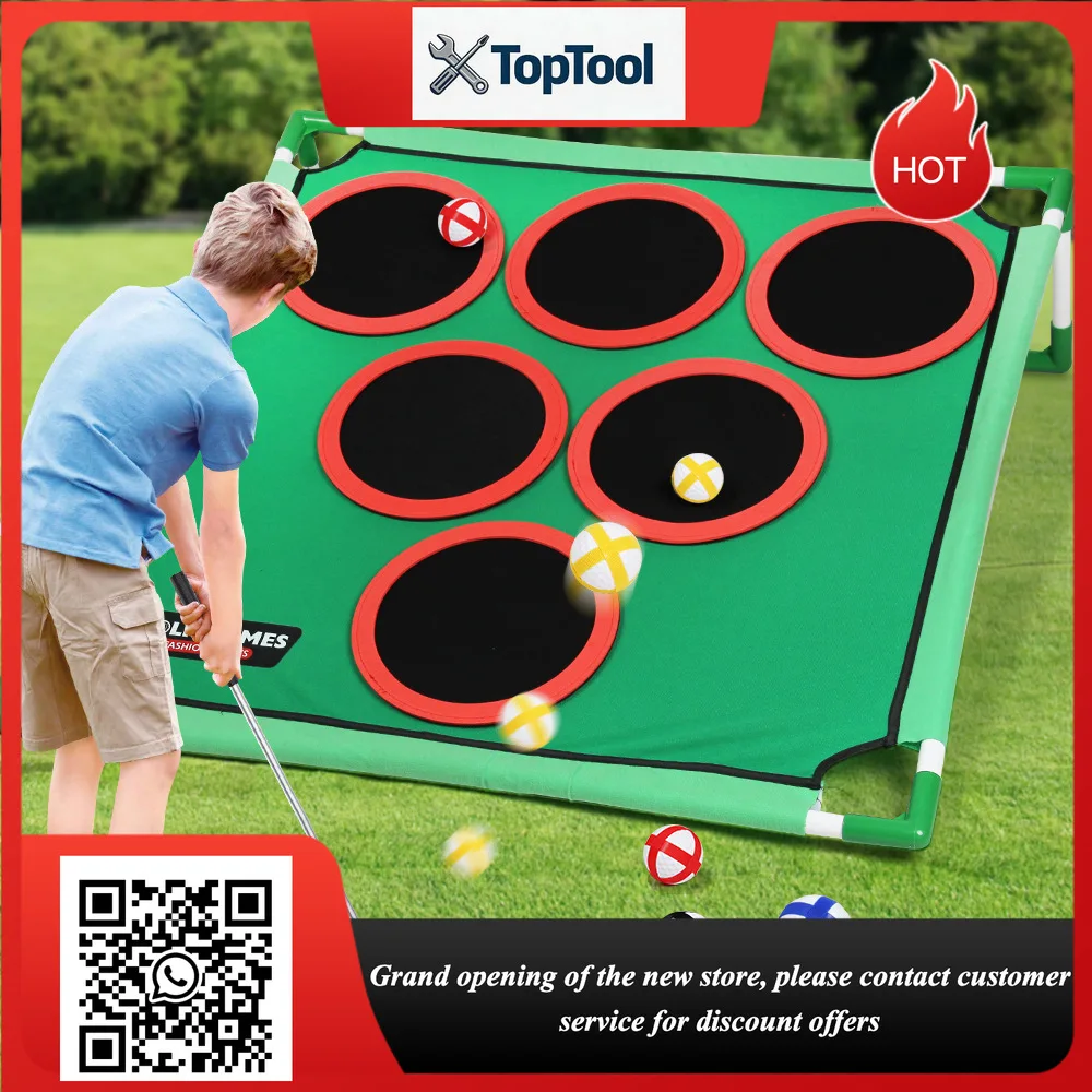 Golf Game Mat with Target & Stand Indoor Outdoor Sports Practice Mat Parent-Child Interactive Golf Training Game Set