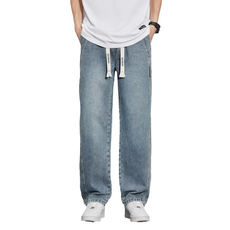 

Spring and Summer New Jeans Wide Leg Pants Sag Male Loose All Straight Pants Relaxed Pants Male Jeanadult Gentleman Comfortable