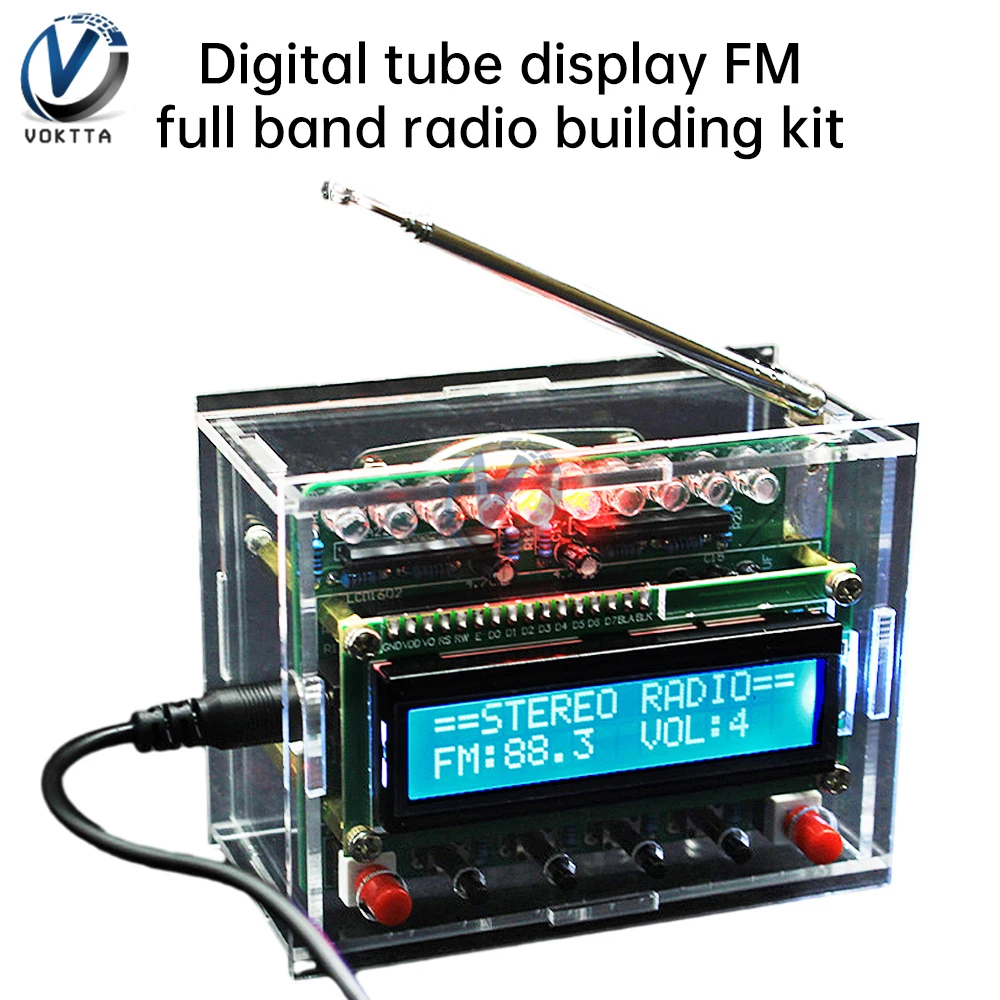 RDA5807 zestaw elektroniczny radiowy FM 87-108MHZ regulowana częstotliwość wyświetlacz moduł LCD DIY zestawy do lutowania radiowego