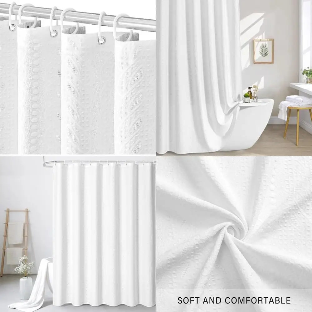 

Занавеска для душа из белой вафельной ткани 72x72), плетение сверхмощной качественной ткани отеля, современный геометрический минималистский стиль, партия