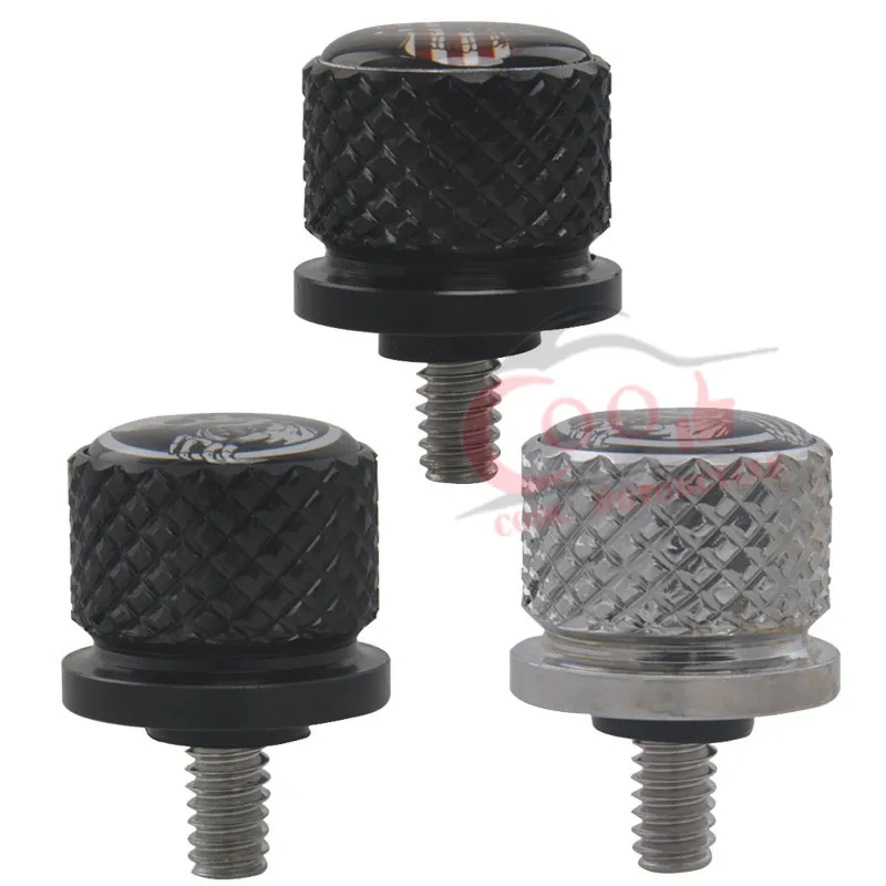 Motorcycle Skull Head Seat Screw Bolt Fairing/ Windscreen License Plate Bolts for Harley Sportster Glide Street Bob 1996-Latter
