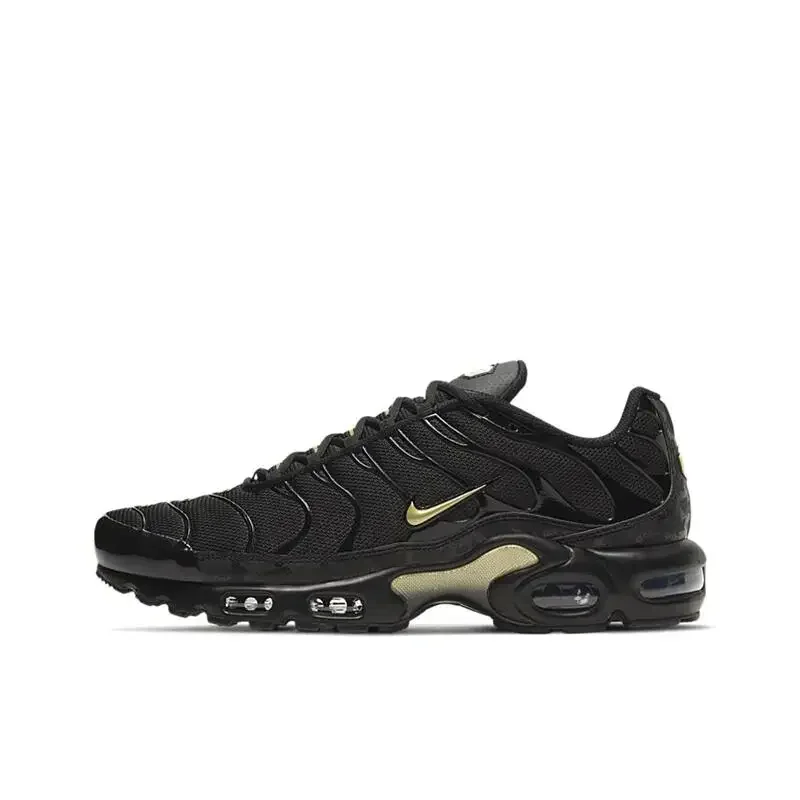 Nike Air Max Plus TN Black Gold DC4118-001 Original Retro Men Running Shoes Men Sneakers Anti-slip and Shock Absorption