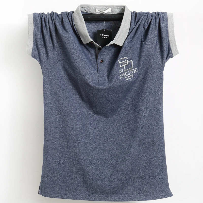 Polo a rayas laterales para hombre, Camisa lisa de algodón, informal, de negocios, 5XL talla grande, novedad