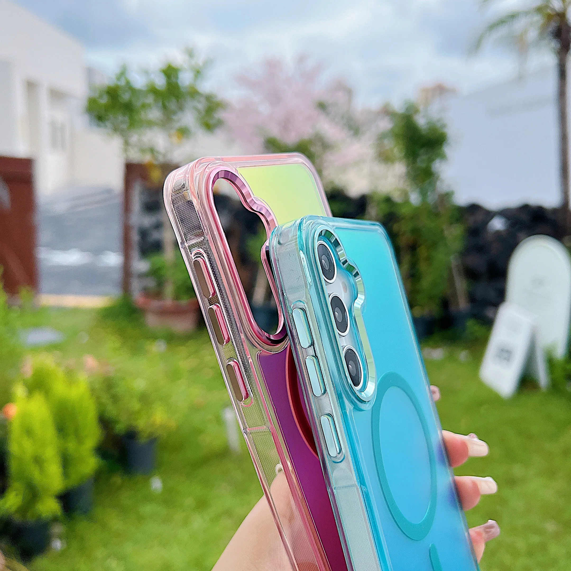 Fashion Laser Gradient Shockproof Magnetic Case For Samsung Galaxy A06 A55 A54 A53 A35 A34 A25 A15 A05 A05S A24 Magsafe Cover - náhled 4