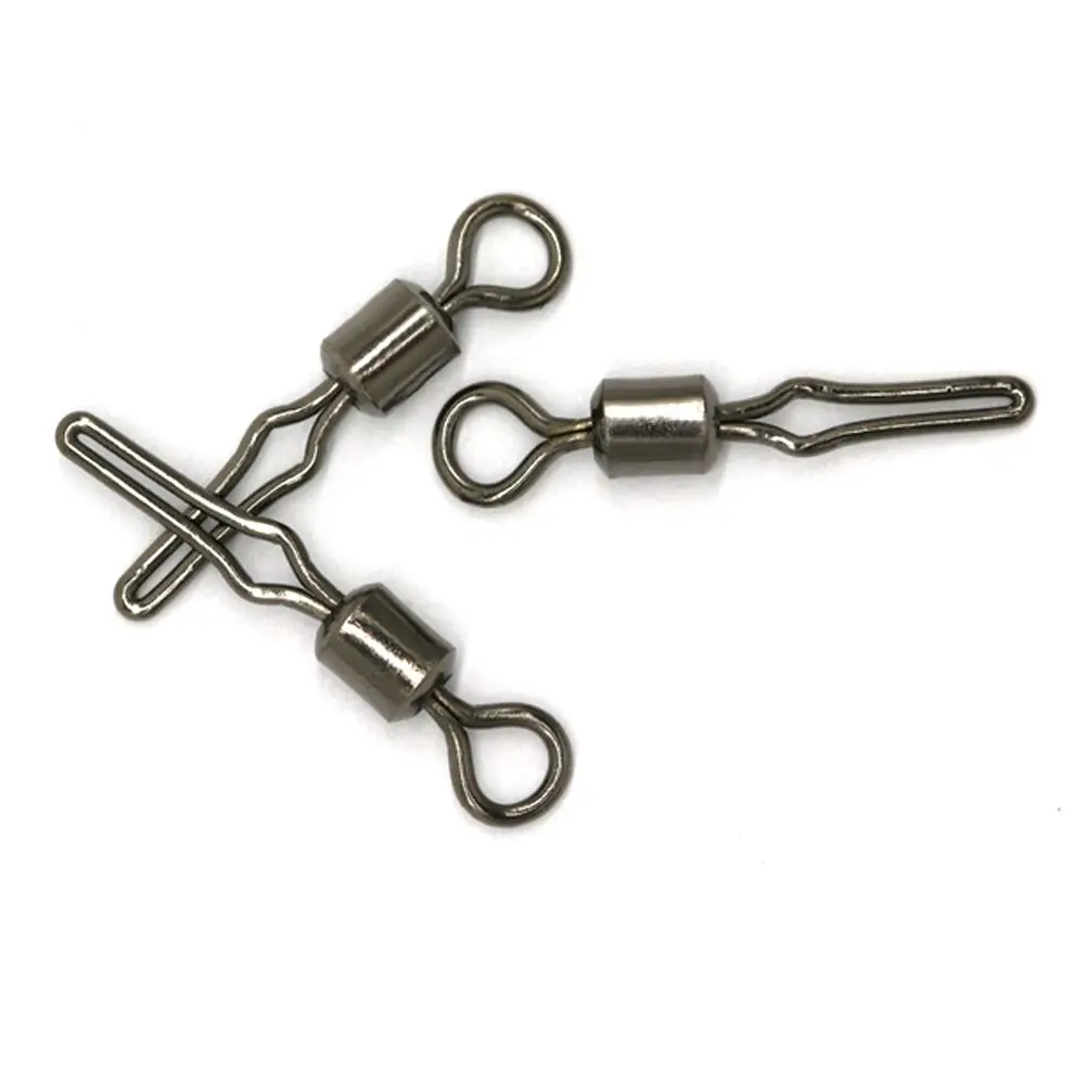 

100Pcs Portable Stainless Steel Barrel Swivel Swivels With Side Line Clip Fishhooks And Crap Connector Fishing Hanging Snap