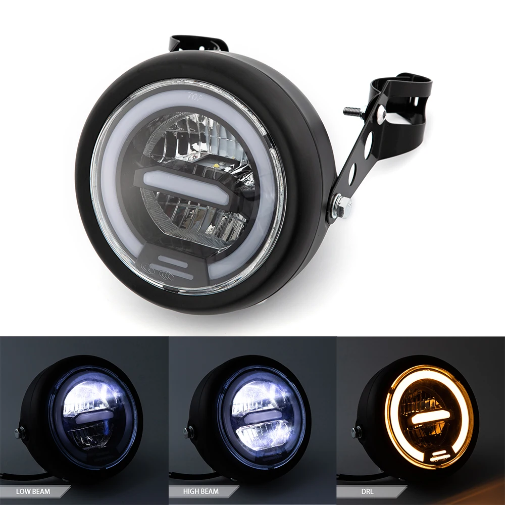 

6.5 Inch Motorcycle Led Headlight Universal 6.5" Round Head Light for Harley Sportster Cafe Racer Honda Yamaha Suzuki Custom
