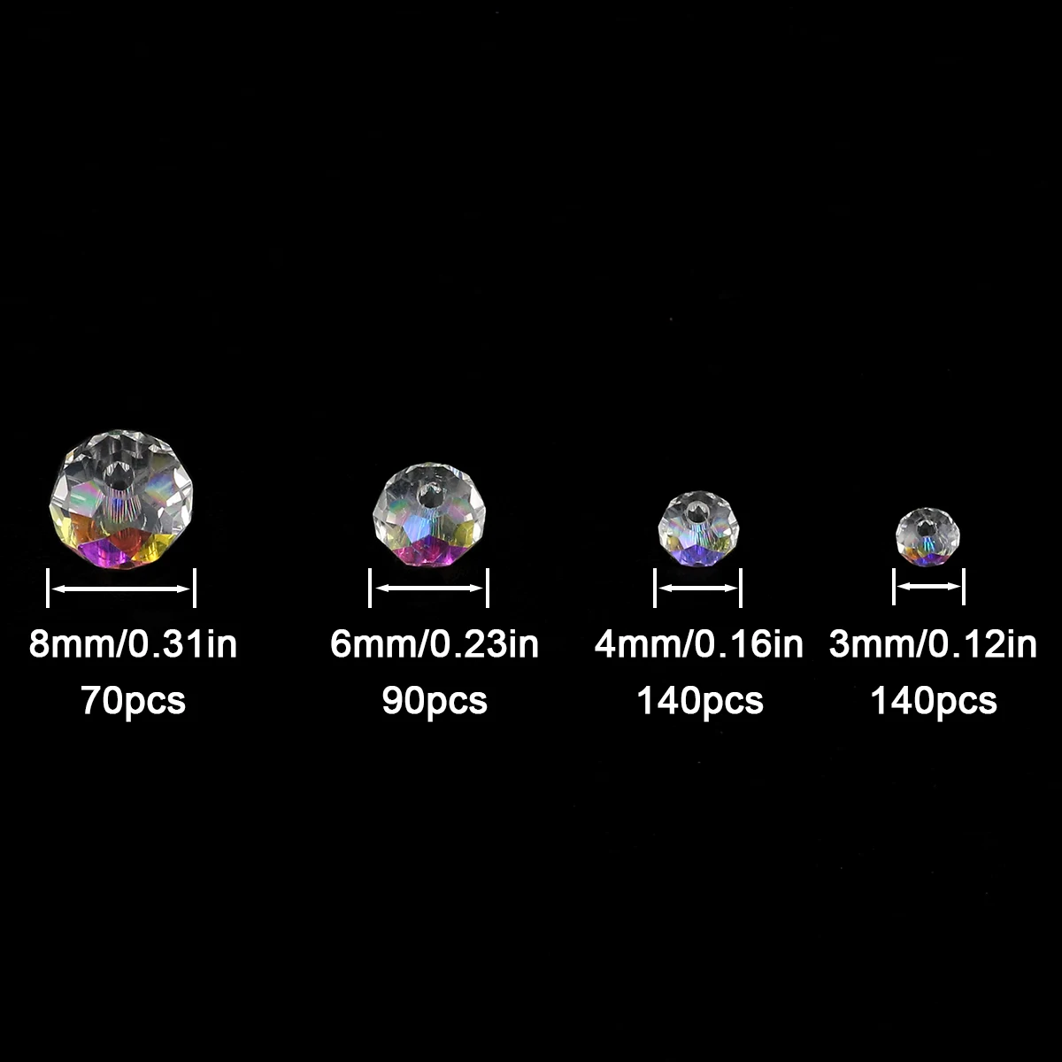 Faceted Flat Round White AB Austrian Crystal Transparent Spacer Loose Beads For Jewelry Making Women Bracelet Earring DIY 3 4 6m