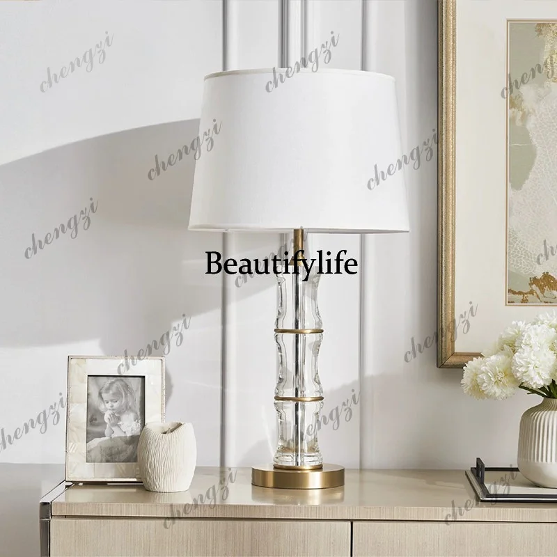 Light luxury crystal desk lamp sofa master bedroom bedside lamp European high-end high-end designer art style