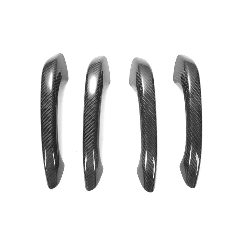 Real Dry Carbon Fiber door handle cover stick on For Porche -macan car door handle cover