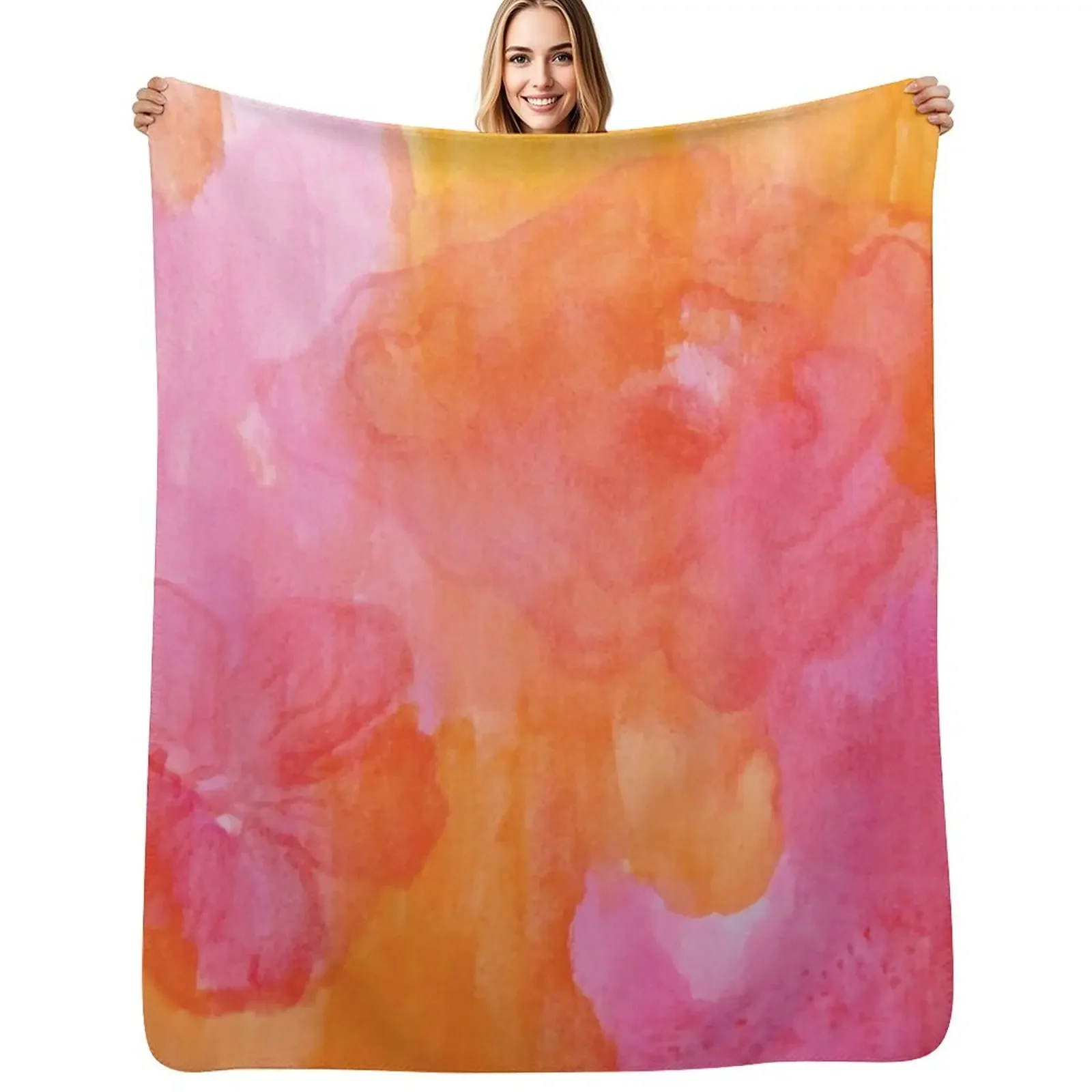 

Pink and Orange Art Throw Blanket Kid'S Travel Luxury St wednesday Blanket