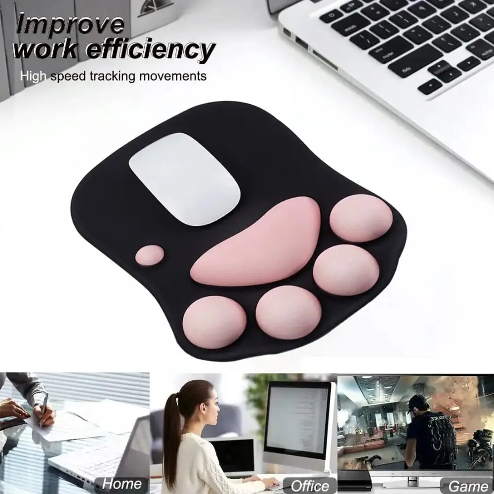 

Wrist Pad 3D Cat Paw Mouse Pad Cartoon Hand Guard Gaming Mouse Pads Anti-Slip Cute Mouse Wrist Pad Office Worker