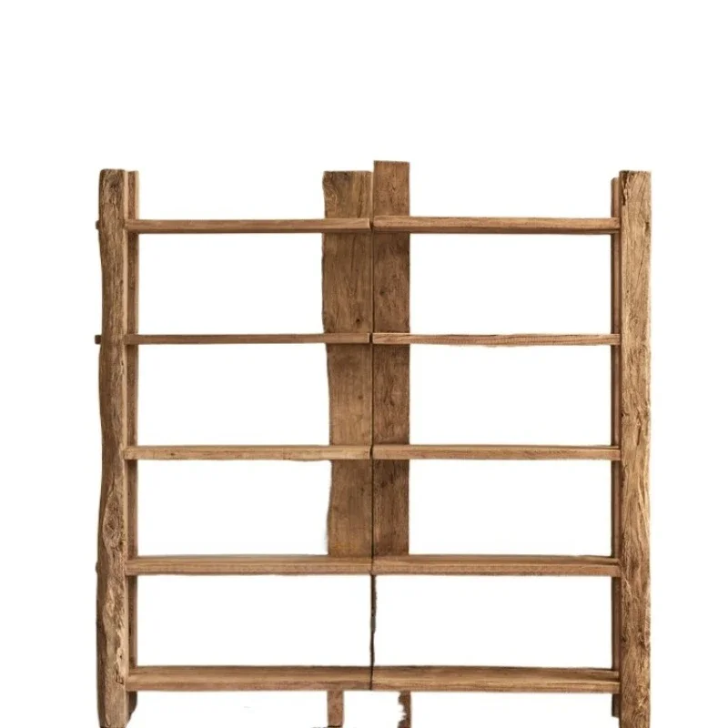 

Wabi-sabi style office Bogu shelf solid wood bookcase Duobaoge living room home homestay tea display cabinet