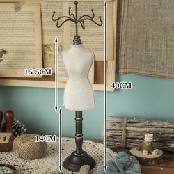 Wooden Jewelry Rack Portrait Storage Rack Creative Solid Vintage Ornaments Jewlery Organizer Necklace Holder Cases & Displays