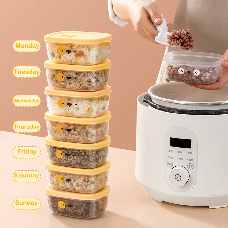 Scatola di immagazzinaggio del frigorifero conservazione della freschezza cereali grossolani per uso alimentare riso integrale Sub-imballaggio forno a microonde scatola speciale per il pranzo