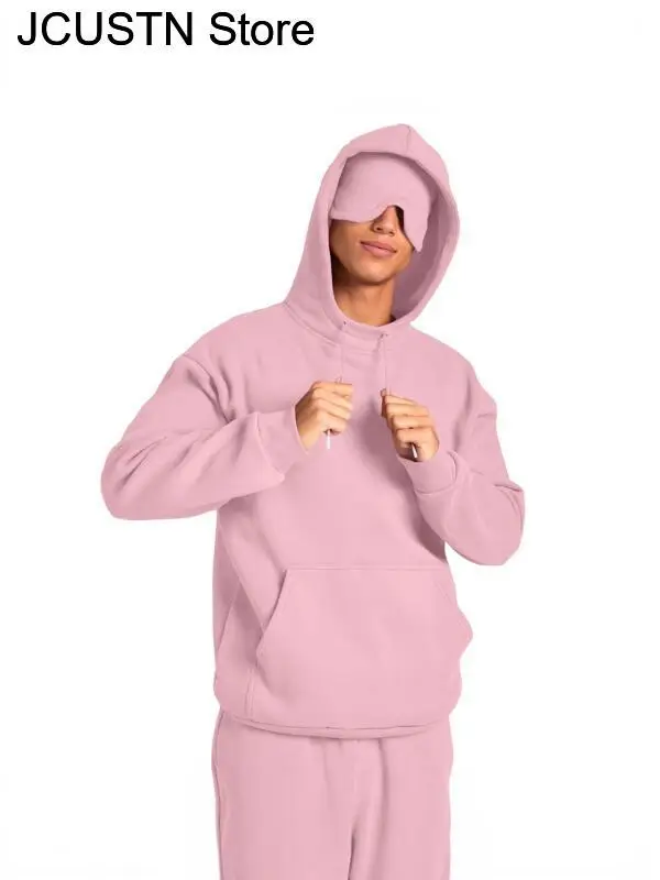 2025 الرجال بلون مقنعين البلوزات قناع عين مقنعين القمم تجريب وتتسابق الخريف الشتاء النساء رياضية طويلة الأكمام هوديي