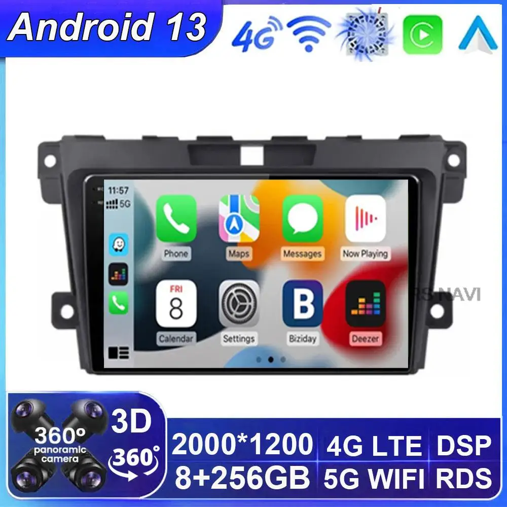 

Android 13 For Mazda CX-7 CX7 CX 7 2008 - 2015 Car Radio Stereo Multimedia Video Player Navigation GPS Wireless Carplay Auto DSP