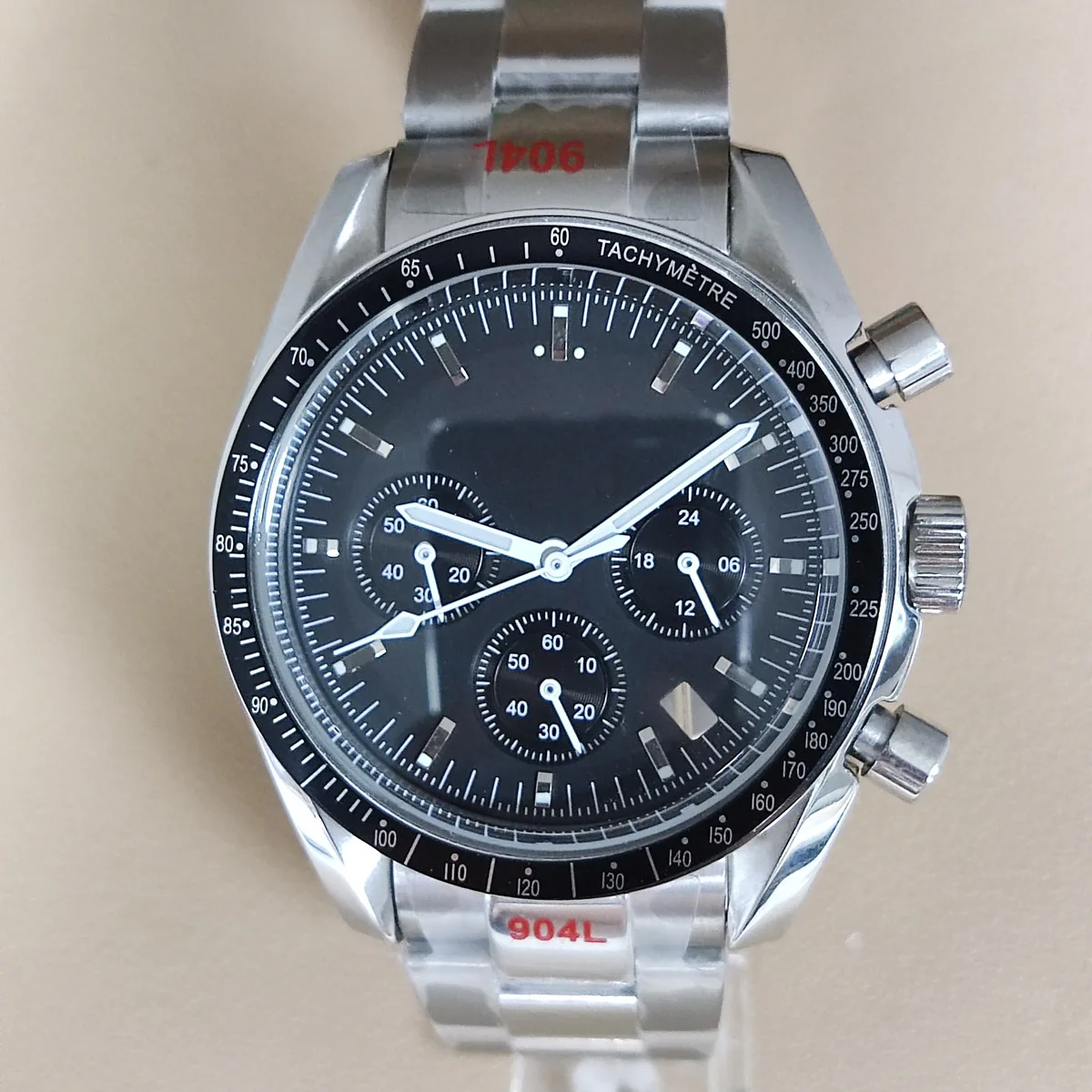 japan quartz watch vk63 case nh35 watch case panda dial VK63 movement custom logo nh36 case chronograph electronic Multifunctio