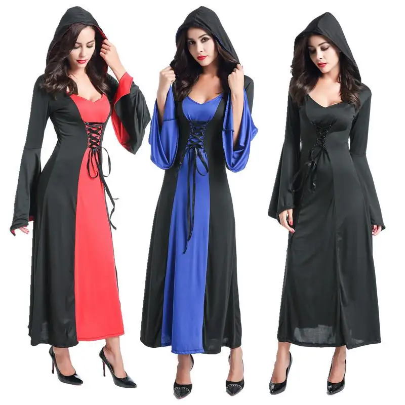 

Halloween Adult Long Skirt Hooded Death Devil Costume Role-playing Gift Women's Traditional Clothing Stage Costume