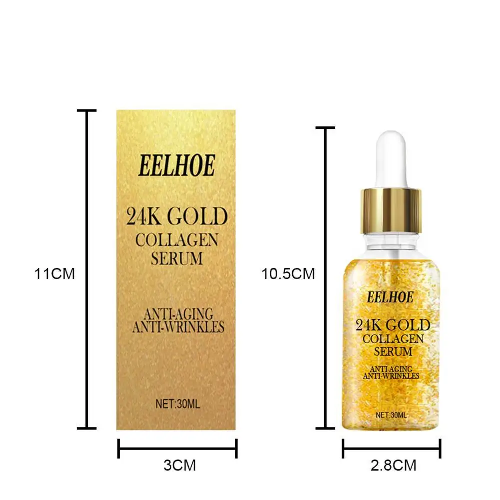 24k Gold Gesichts serum aktive Kollagens eiden faden Gesichts essenz Anti-Aging-Glättung feuchtigkeit spendende Hyaluron-Hautpflege