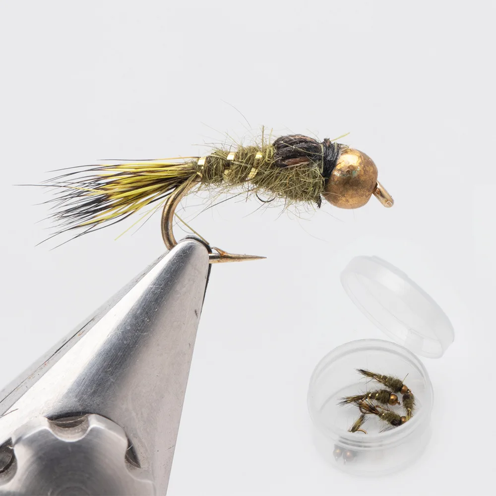 Lepri Orecchio Da Pesca A Mosca – Ninfa Barbata/Barbless Taglie 4,6,8 Per Trota (Rosso/Arancione)