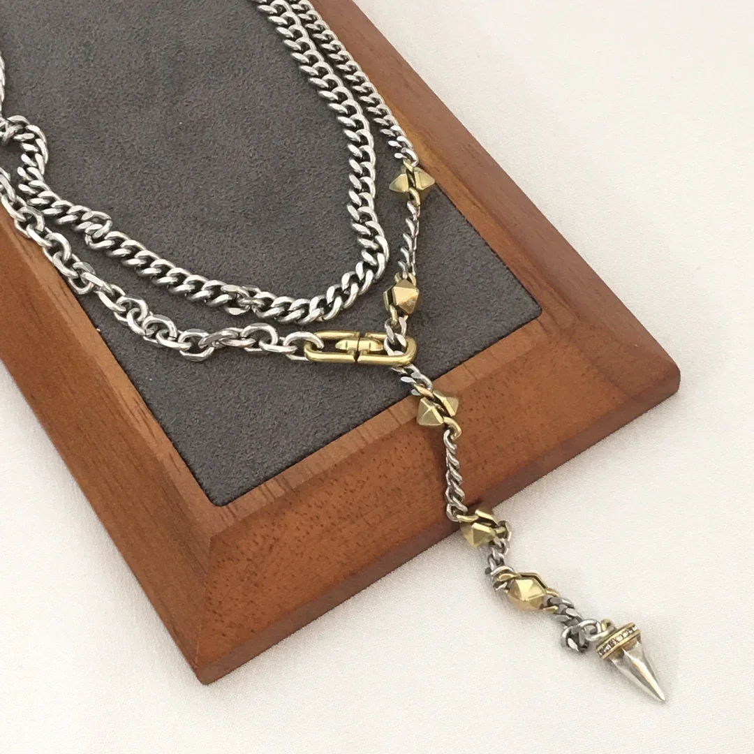 

Европа Америка Дизайнер Золото Серебро Двухслойное Ожерелье Пуля Браслет Набор Женщин Ювелирные Изделия Панк Бохо Гот