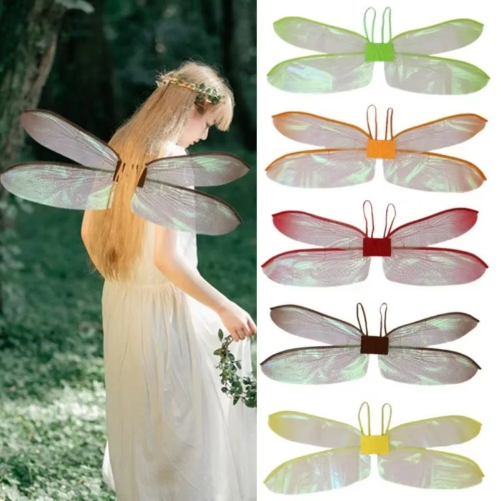 New Colorful Fairy Angel Wing Women Girl Stage Photo Dragonfly Butterfly Wing Kid Halloween Cosplay Fairies Costume Accessory