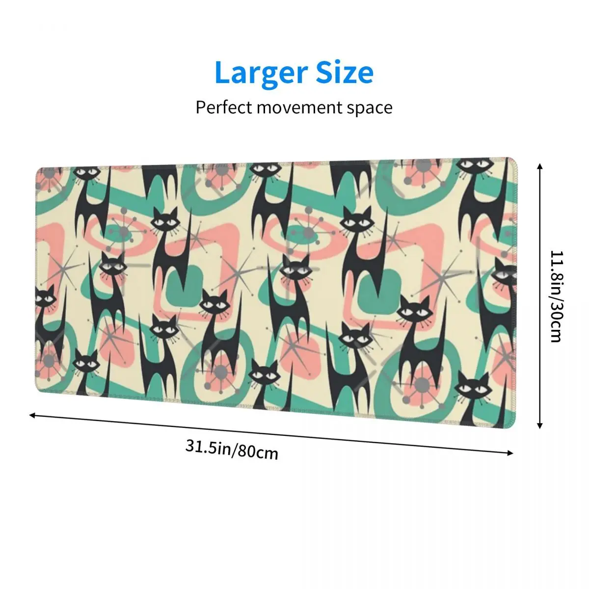 Coussinets de clavier en caoutchouc, chats atomiques