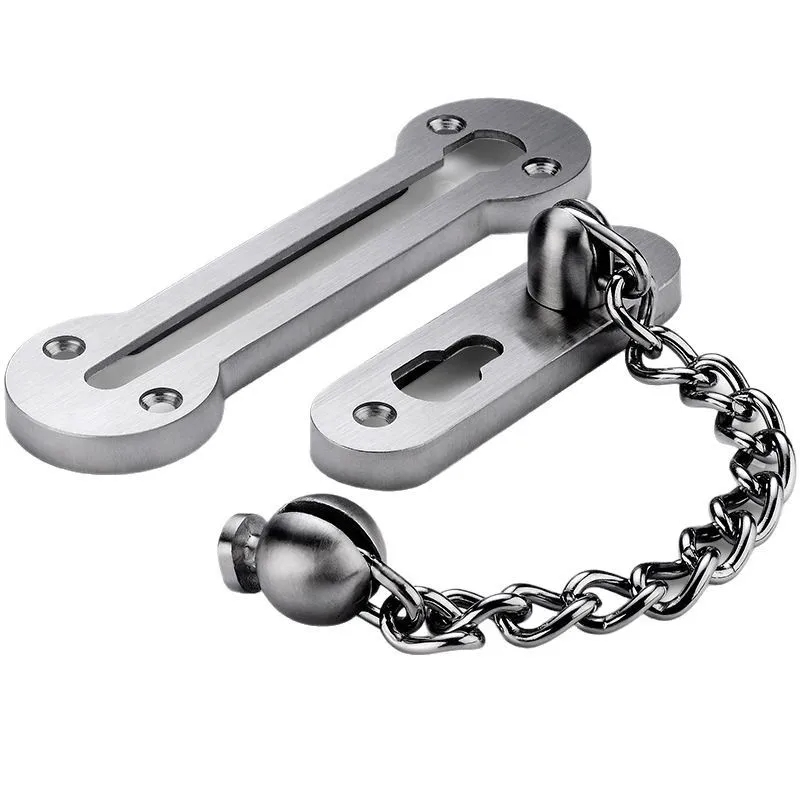 304 Stainless Steel Anti-Theft Door Chain Thickened Solid Door Latch Safety Chain Door Bolt for Home Security