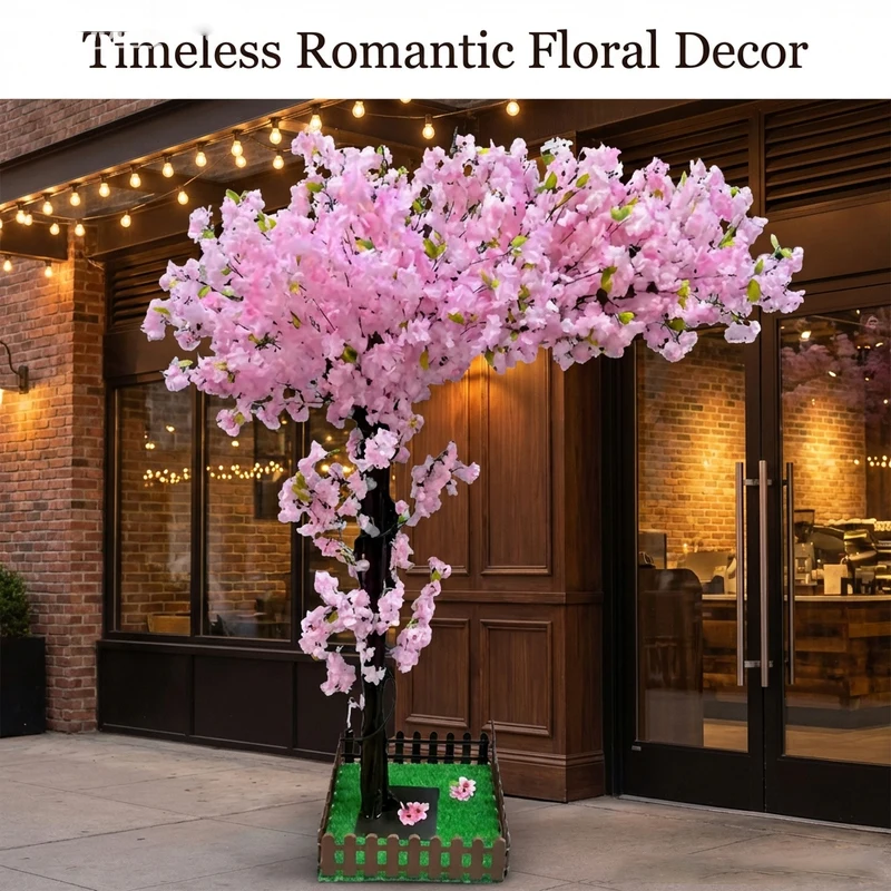 

Artificial Cherry Tree Fake Plant DIY Wedding Party Decoration Fake Peach Tree Hotel Stage Home Garden Decoration