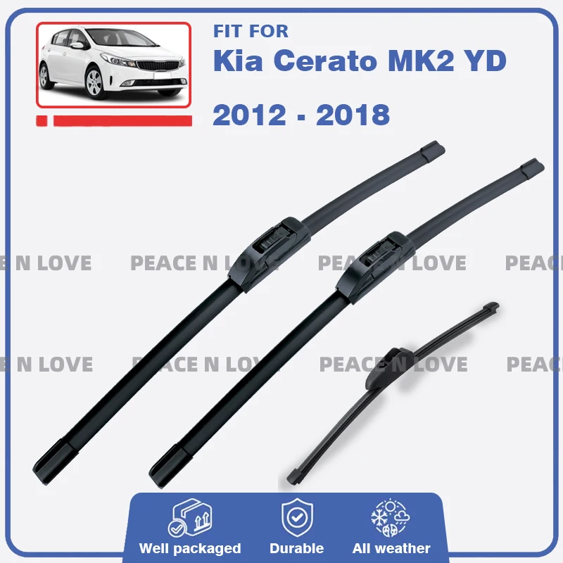 

Щетки стеклоочистителя переднего и заднего стекла для Kia Cerato MK2 YD 2012-2018, резиновые щетки для лобового стекла, автоаксессуары