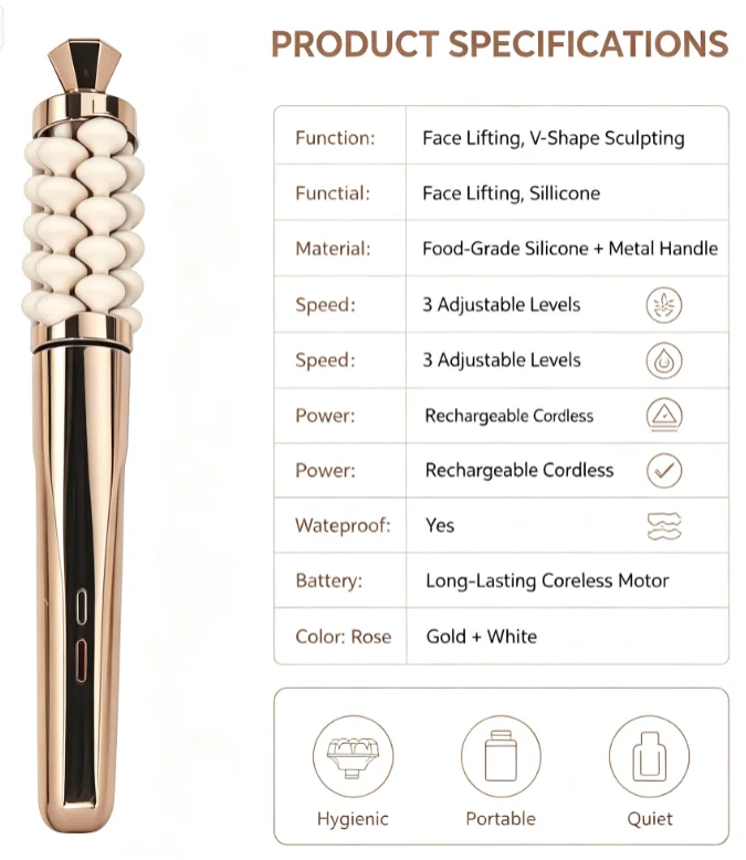 Home Use Beauty Sculpting Device Luxury Facial Neck Massager Wand Anti‑Aging Lifting Skin Rejuvenation Wellness Care Equipment
