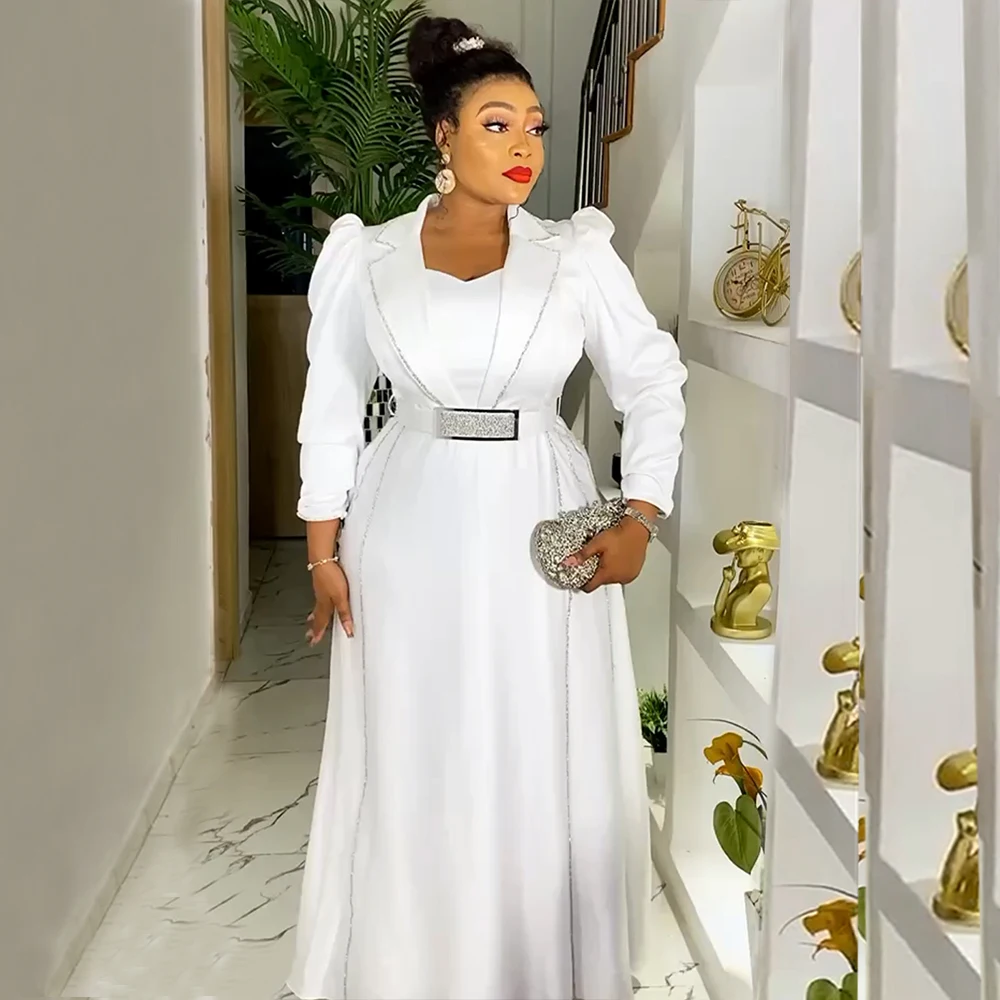 MD Plus Size Dashiki African Dresses For Women Dress Party Coat Suit Clothing Maxi Robe Elegant Ladies Office Outfit Ankara