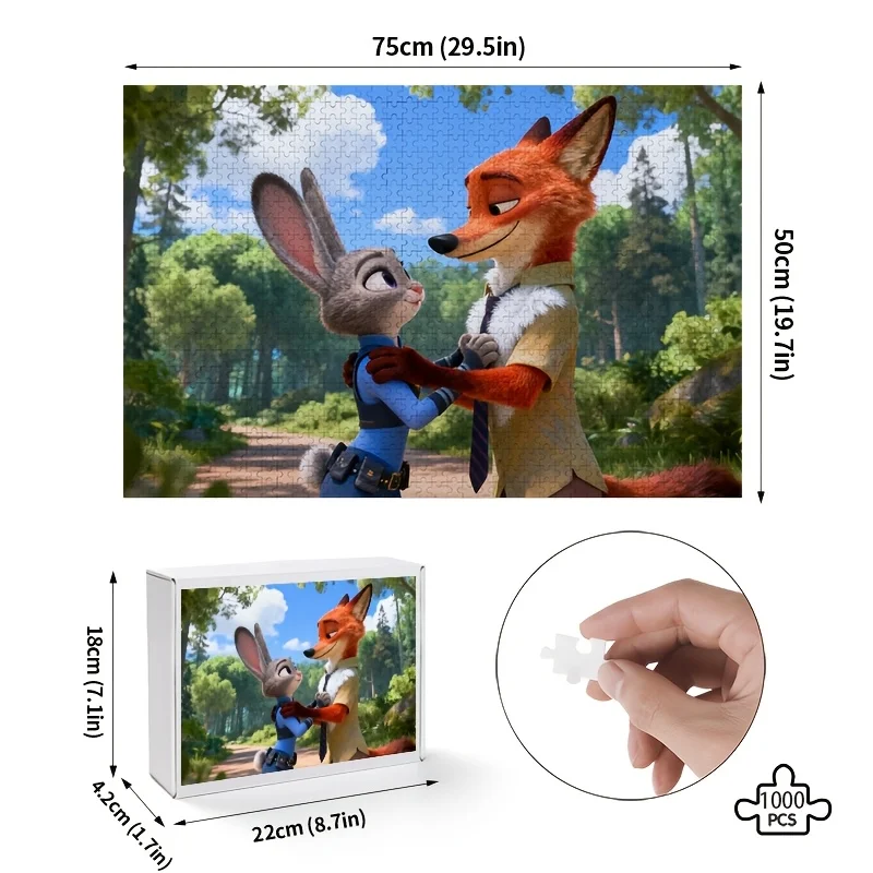 จิ๊กซอว์ภาพพิมพ์ลายดิสนีย์ ซูโทเปีย จูดี้ ฮอปส์ และ นิค ไวลด์ 1,000 ชิ้น |   เหมาะสำหรับการเรียน การสะสม ของตกแต่งบ้าน ของขวัญรับปริญญา