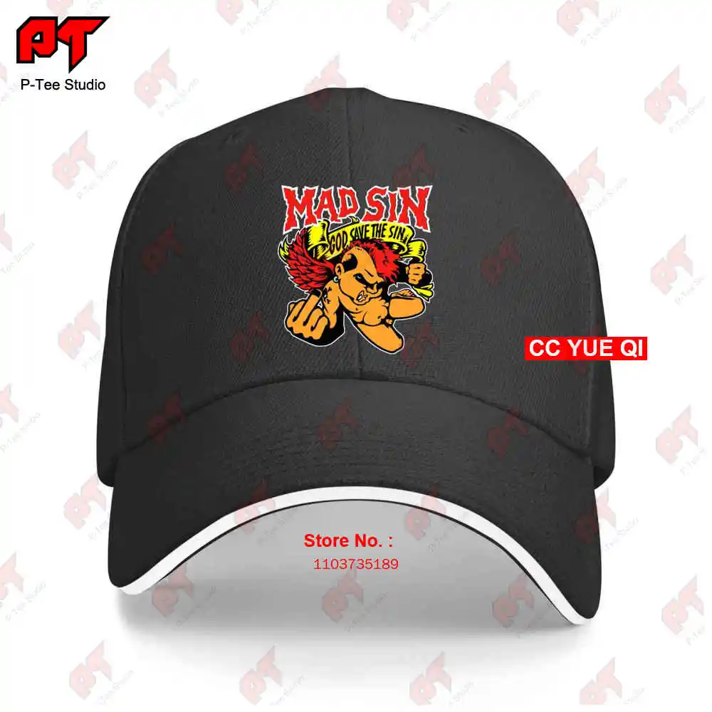 Mad Sin God Save The Sin Punk Rock Baseball Caps Truck Cap 7P8V