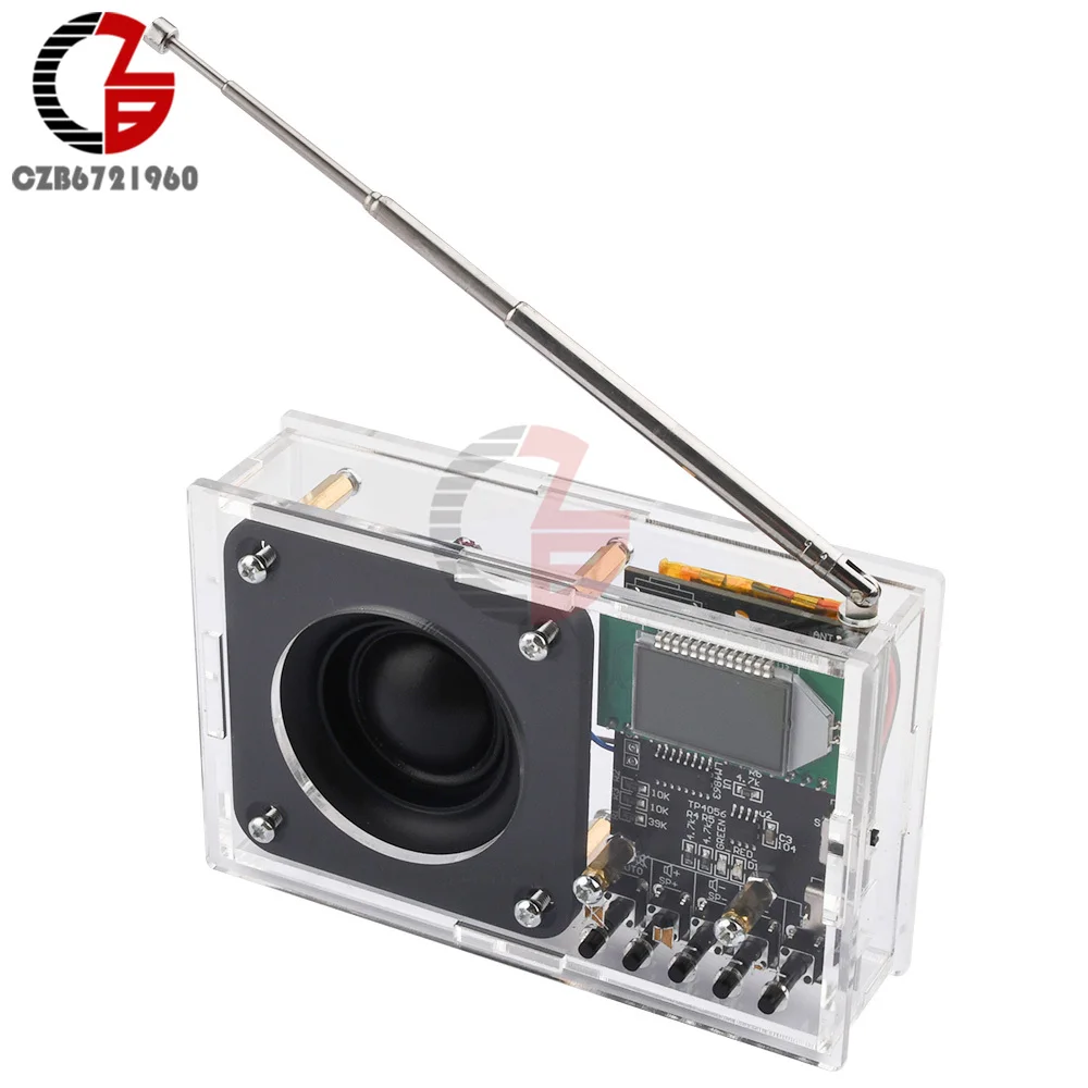 FM Radio Receiver Module DIY Electronic Kit 76-108MHz Radio Speaker Kit Frequency Modification LCD Display Soldering Practice