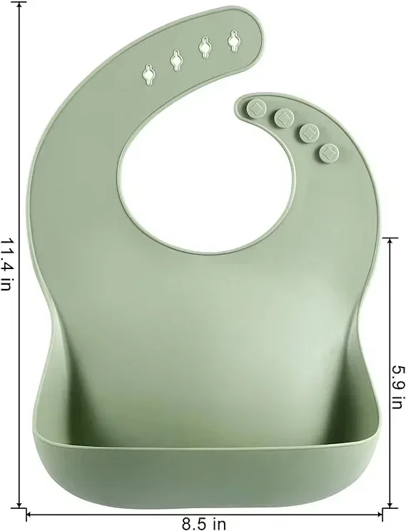 

Kids Weaning Bpa Free Waterproof Silicone Baby Bib Wholesale Printed