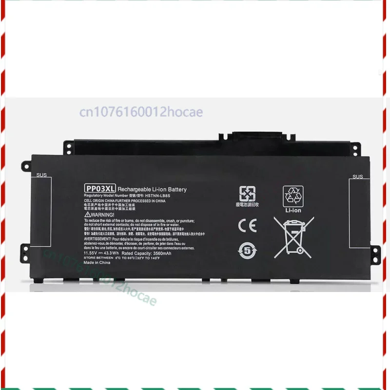 

PV03XL Battery for HP 3ICP/5/68/73 3ICP5/68/73 HSTNN-DB9X HSTNN-LB8S HSTNN-OB1P Fast ship