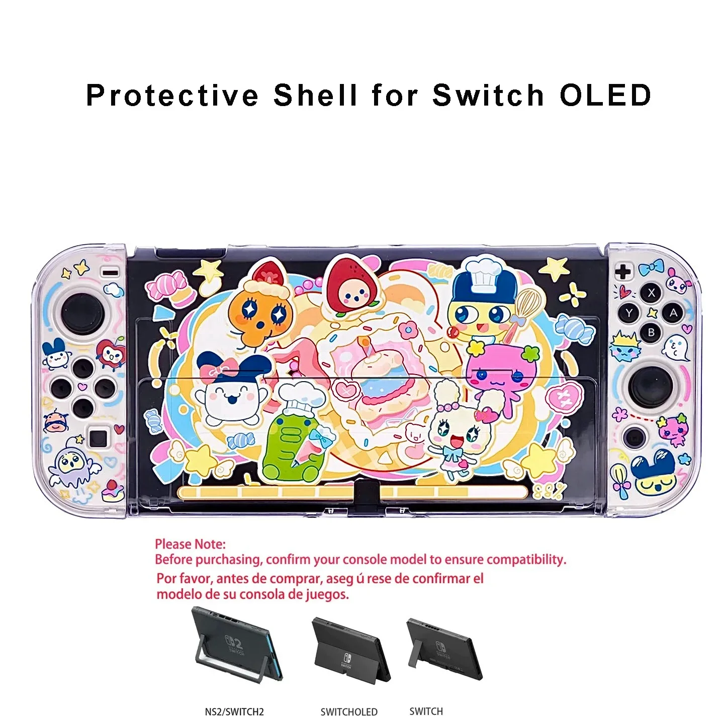 Tamagotchi-Inspired Clear Case compatible with Nintendo Switch