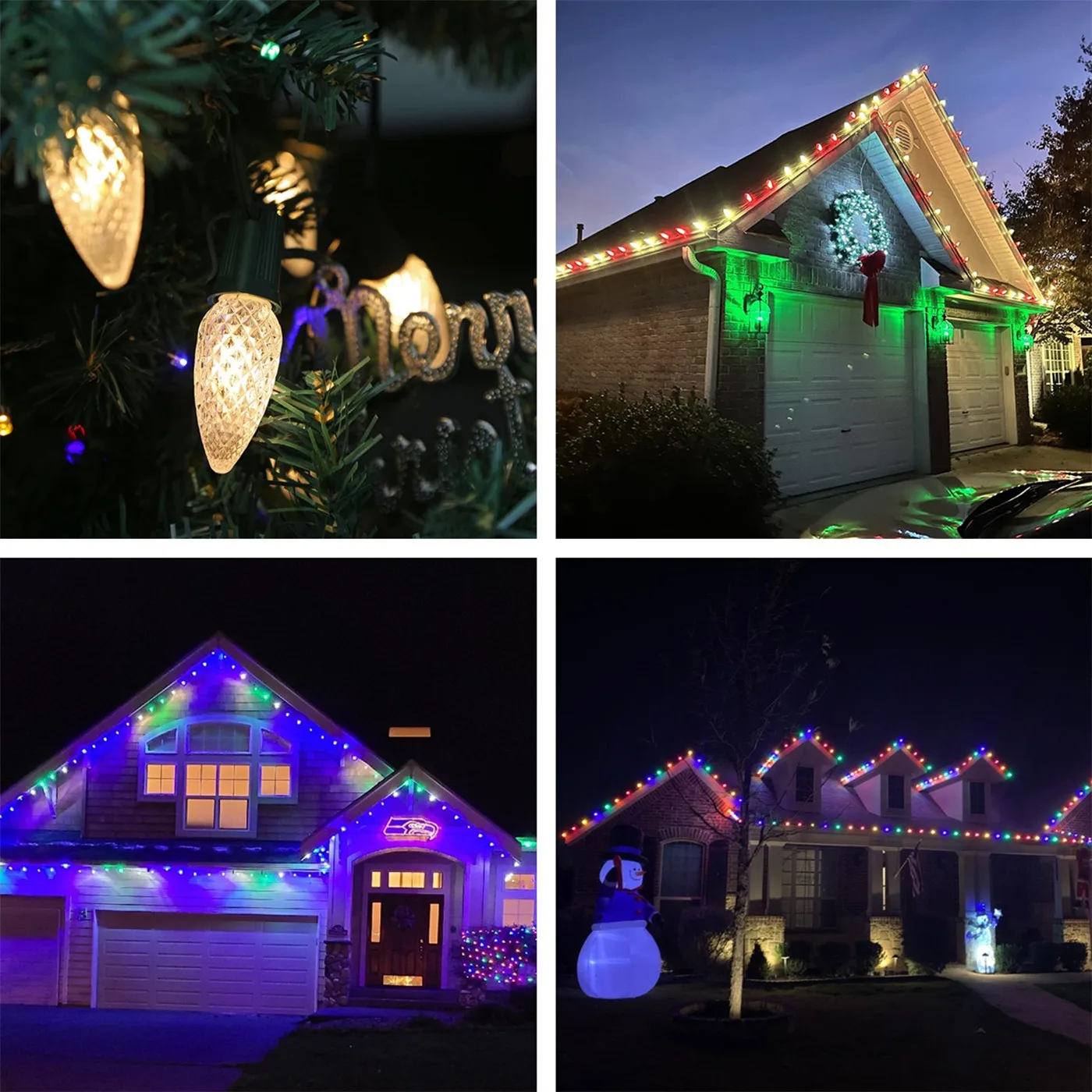 GANRILAND C7 Faceted Colorful Led Bulb Plastic Shatterproof E12 Candelabra Base 110V 220V RGB For Christmas String Lights Decor