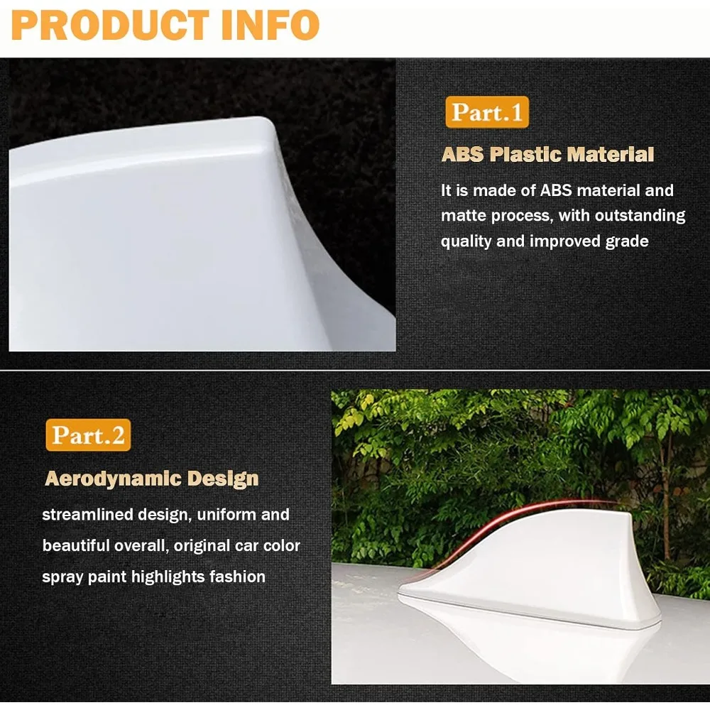 Antena z płetwą rekina do wszystkich samochodów Stylizacja anten Uniwersalny wzmacniacz sygnału FM Antena radia samochodowego Naklejka na antenę z