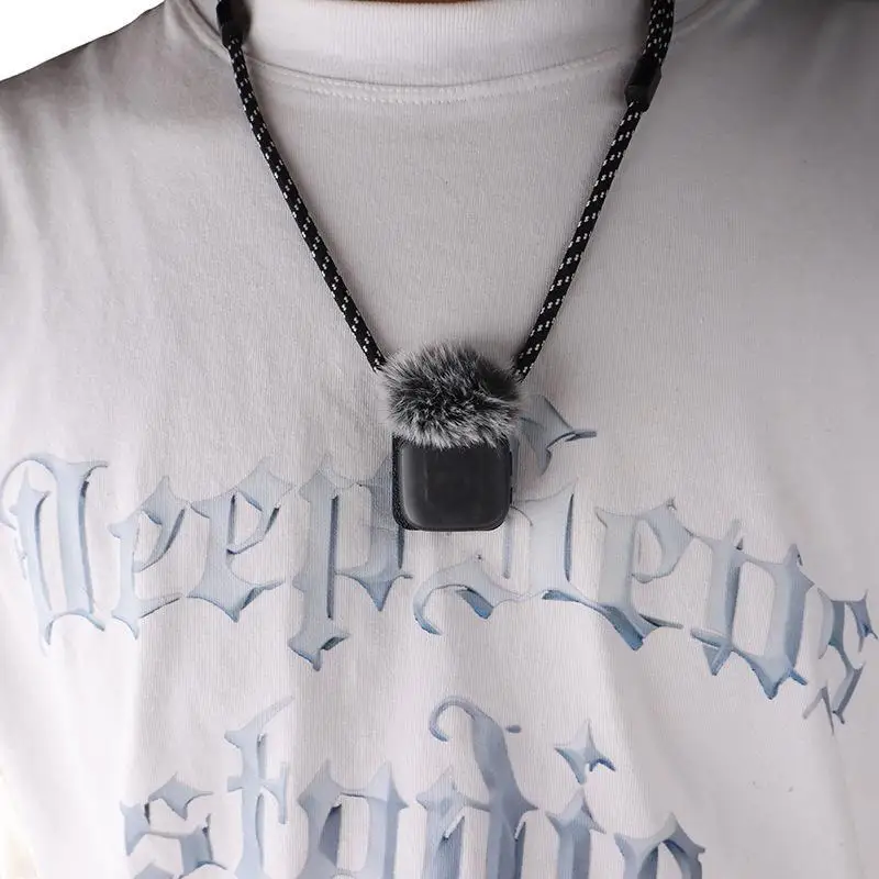 Low Profile Magnetic Mic Necklace Holder Hands-Free 2 Microphone Mount for Live Streaming Public Speaking Recording