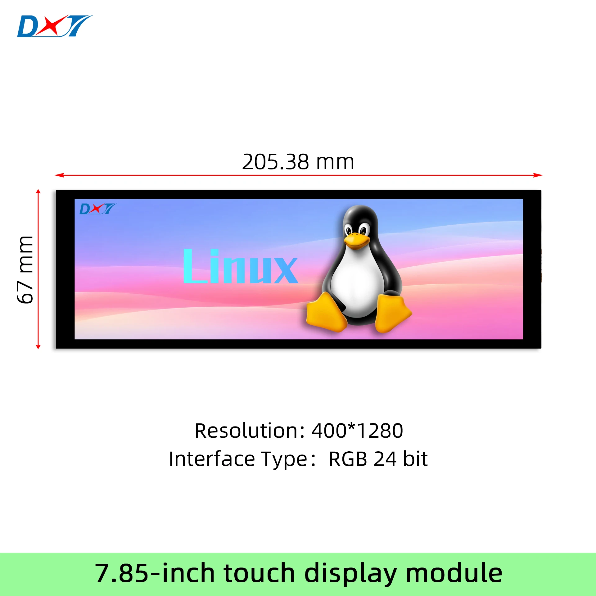 785インチtft-lcdタッチディスプレイモジュール、400-1280解像度、24ビットrgbインターフェース、静電容量式タッチ搭載、ft5446u