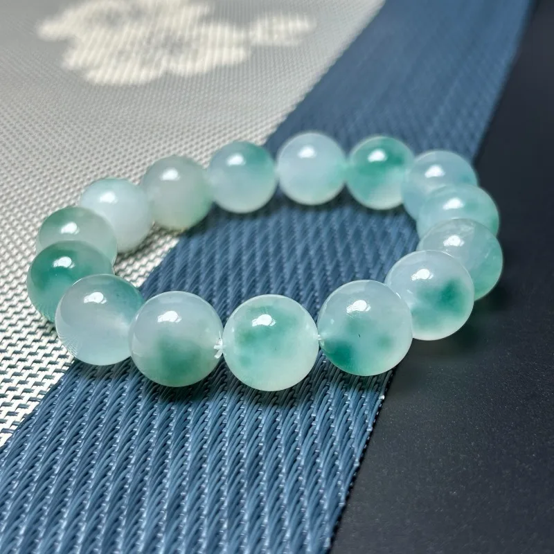 

Новый браслет из натуральных круглых бусин High Ice с одним кольцом, модные универсальные ювелирные изделия-кольца