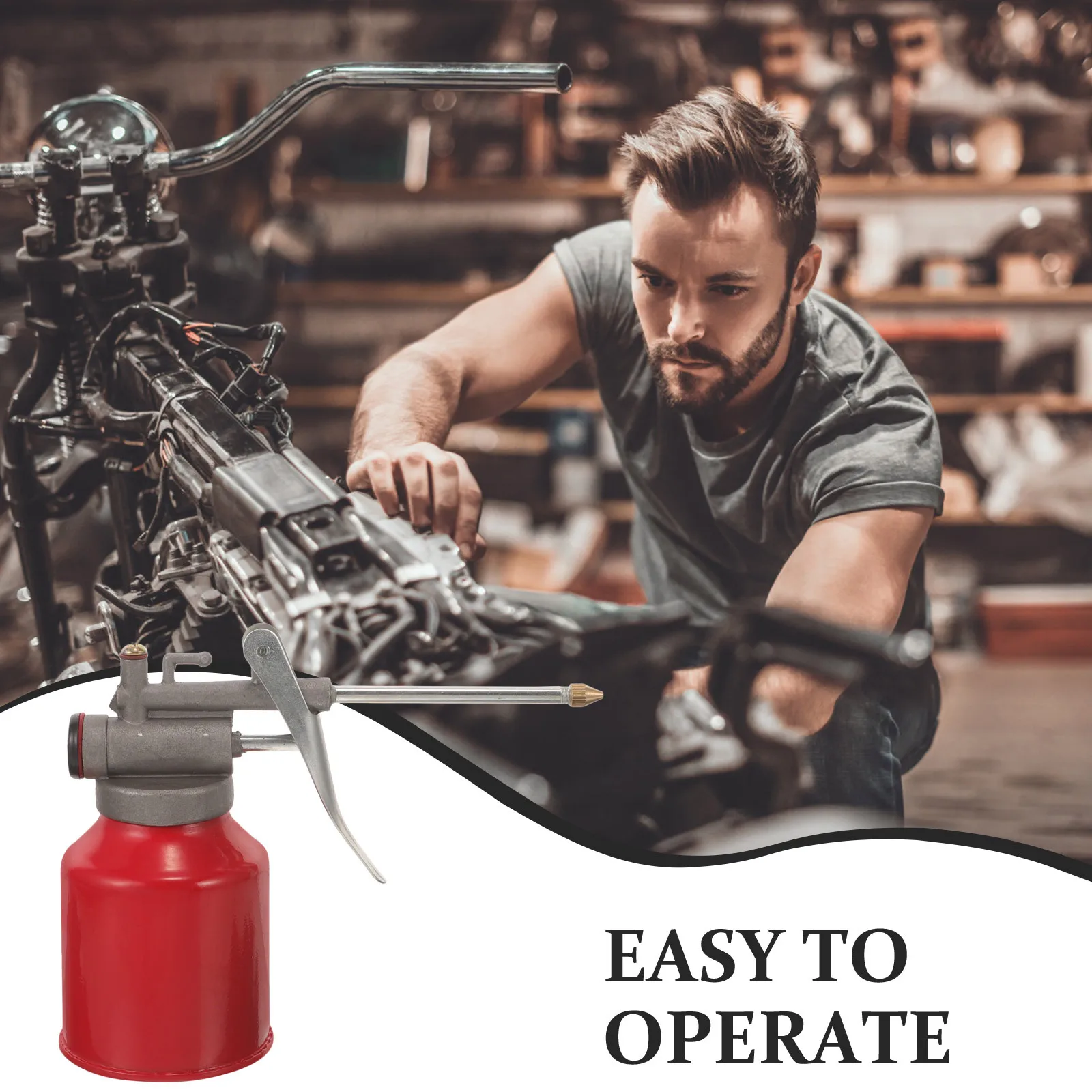 

Long Mouth Hand Pump Oiler Large Capacity Engine Oil Can Motor Oil Dispenser Vehicle Lubrication Tool Oiler Can