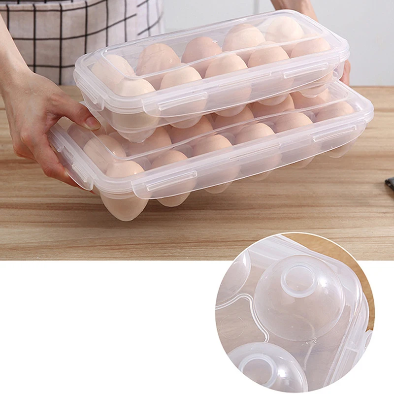 10/18/34 Grids Kitchen Handheld Egg Carton Refrigerator Egg Organizer Household Egg Storage Tray Fresh Box