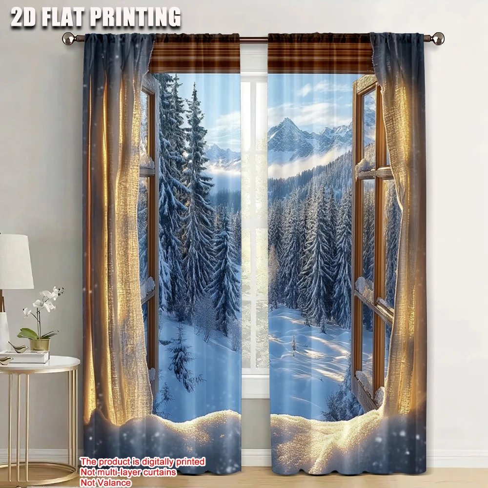 

2pc, Party Window Curtains xuelin Fabric,Without Electricity Festive Backdrops for Holiday Family Party Decorations