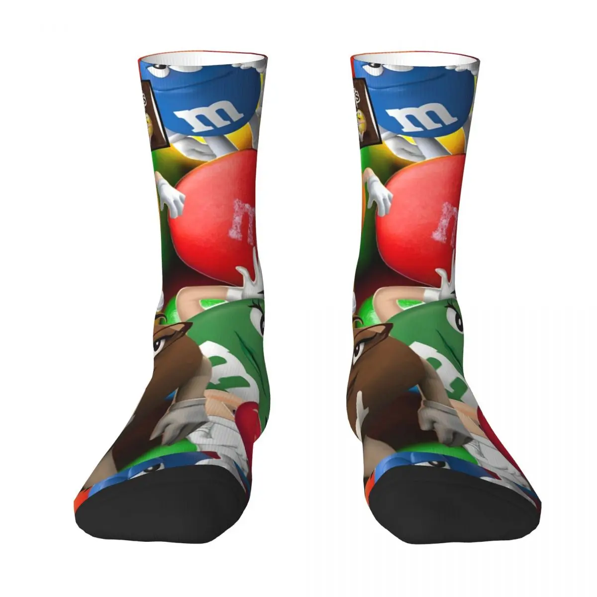 M Chocolate Beans Stockings Graphic Funny Socks Autumn Non Slip Socks Couple Running Sports High Quality Socks